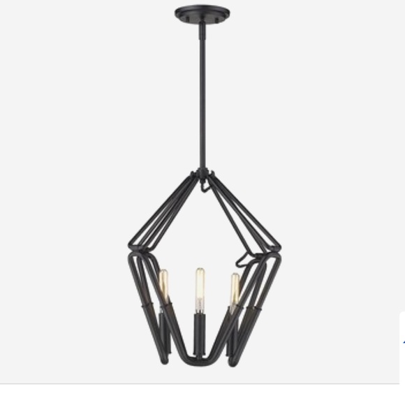 Golden Lighting Corbin 4-Light Natural Black Lantern Pendant - Picture 2 of 4